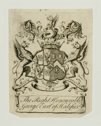 Exlibris by ? ? from Great Britain for George Montague - Heraldry Historical Person Regent/royalty 