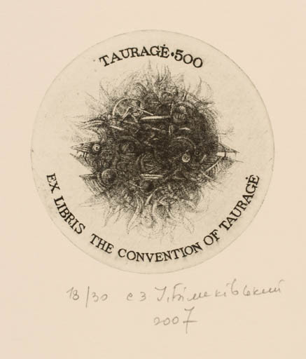 Exlibris by Igor Bilykivski from Ukraine for ? The Convention of Taurage - Abstract 