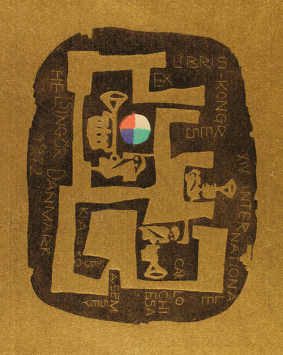Exlibris by Alfonsas Cepaukas from Lithuania for ? ? - Abstract Music 