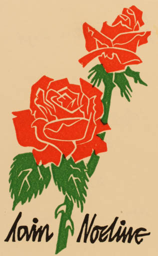 Exlibris by Eileen Clarke from Great Britain for Iain & Noeline Boyd - Flower Flora 