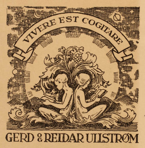 Exlibris by Albert Jaern from Norway for Gerd og Reidar Ullstrøm - Jugend 