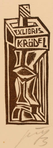 Exlibris by Vincas Kisarauskas from Lithuania for Klaus Rödel - Abstract 