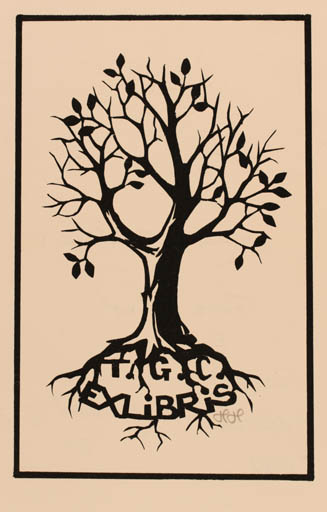 Exlibris by Helene Haugaard from Denmark for Torben G. Christensen - Tree 