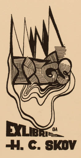 Exlibris by András Göel from Romania for Henry Carlo Skov - Abstract 