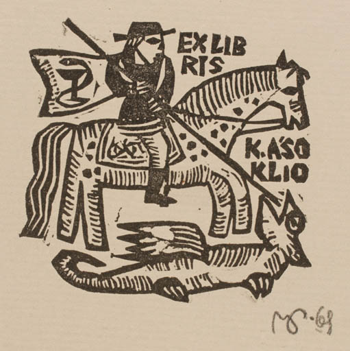 Exlibris by Valerijonas Vytautas Jucys from Lithuania for K. Asoklio - Sct.G. and the Dragon 