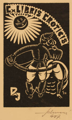 Exlibris by Karoly Selmeczi from Hungary for ? R. J. - Erotica Ex Erotica 
