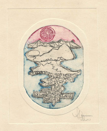 Exlibris by Bèla Stettner from Hungary for Klaus Rödel - Scenery/Landscape 